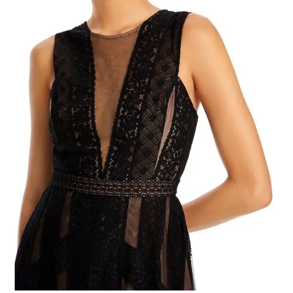 BCBGMAXAZRIA
Andi Asymmetrical Striped-Lace Dress Black Sleeveless - Picture 2 of 7